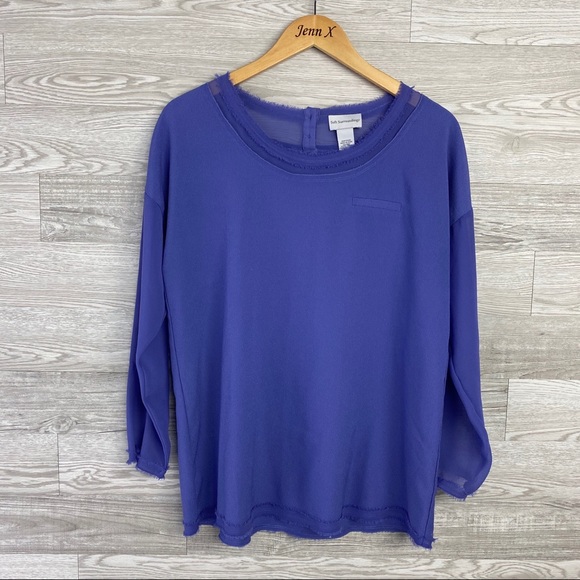 Soft surrounding Lavender Boat Neck Blouse - Picture 1 of 6